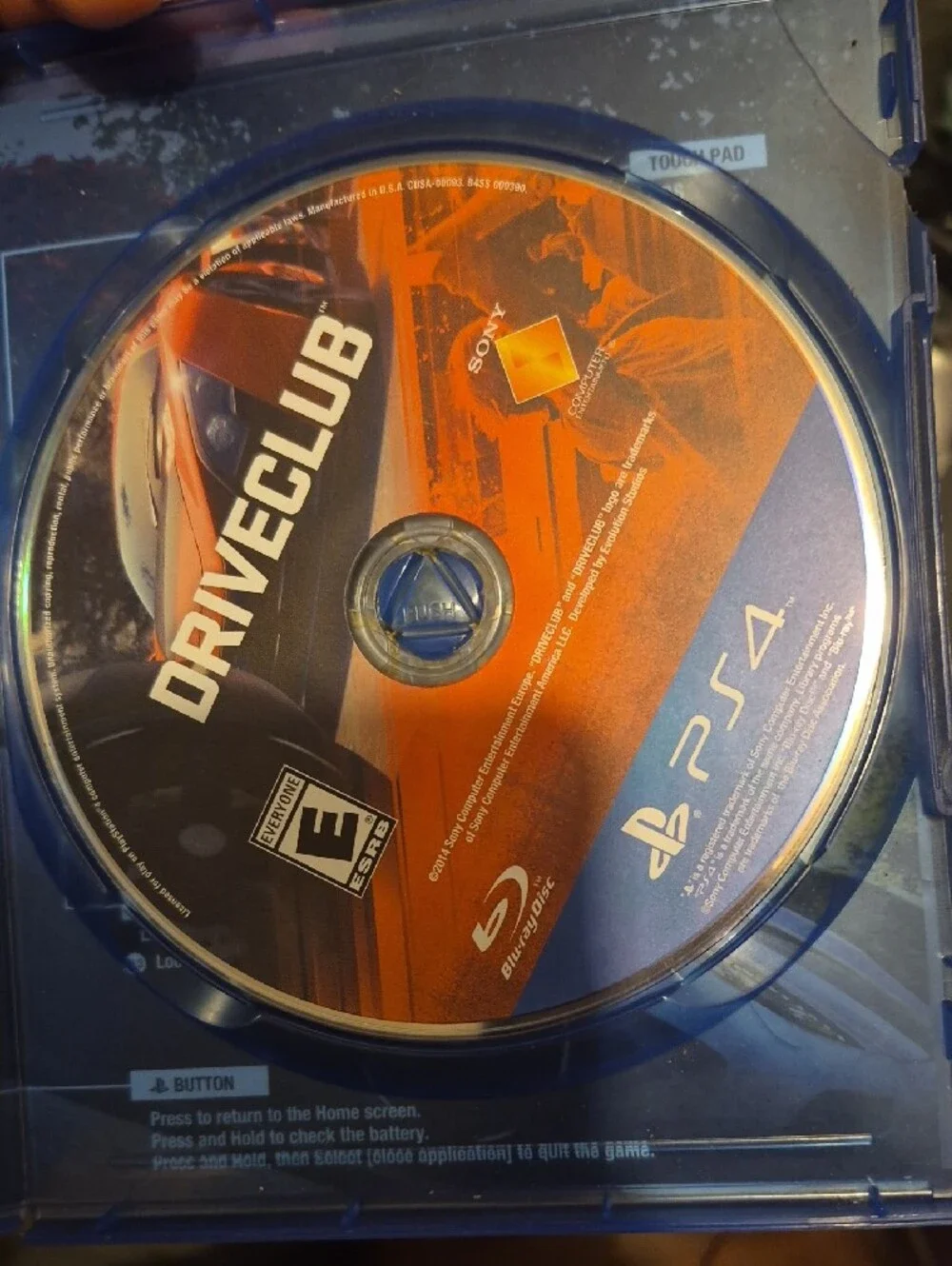 Sony PS4 DriveClub Game - Red and Black Cover